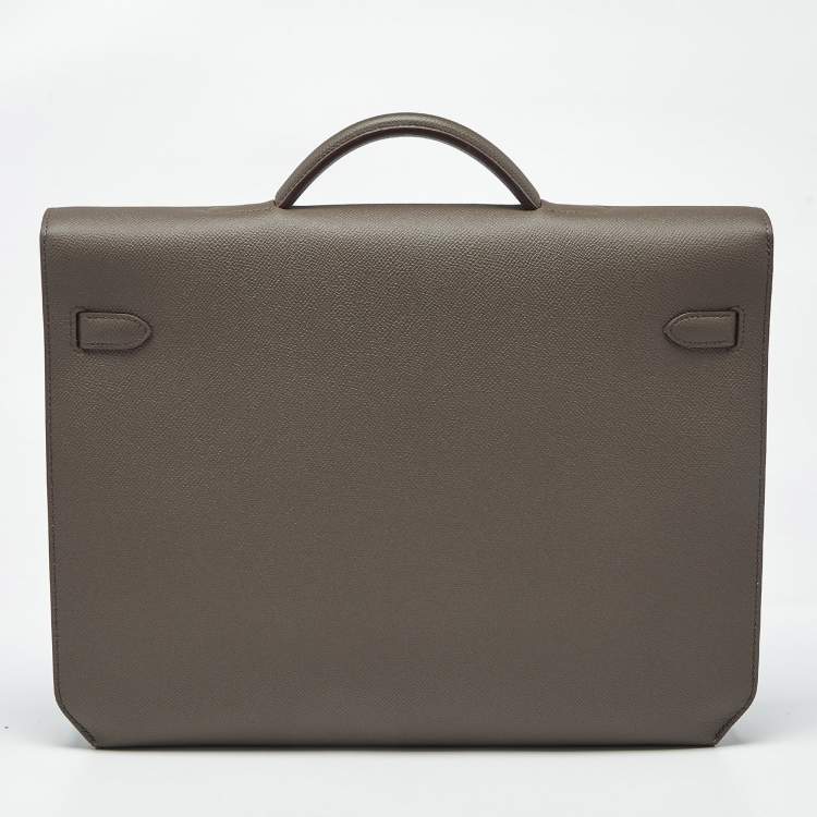 Pre Owned Hermès Etain Epsom Leather Kelly Depeches 36 Briefcase