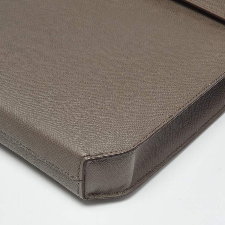 Pre Owned Hermès Etain Epsom Leather Kelly Depeches 36 Briefcase