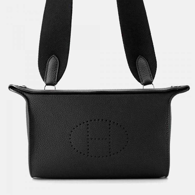 Pre Owned Hermes Videpoches Black Togo Leather