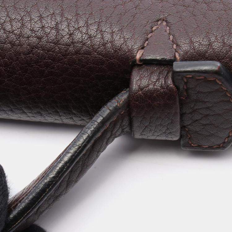 مملوكة مسبقًا Hermes Sac Adepeche 41  Brown  Fjord Leather Business Hand Bag