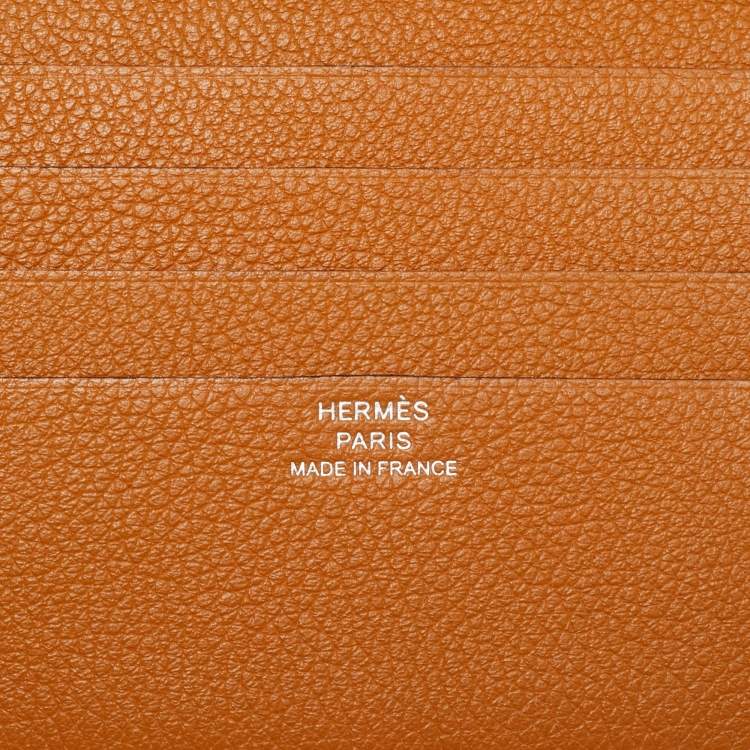 Pre Owned Hermès Toffee Evercolor Leather H Sellier Bifold Wallet