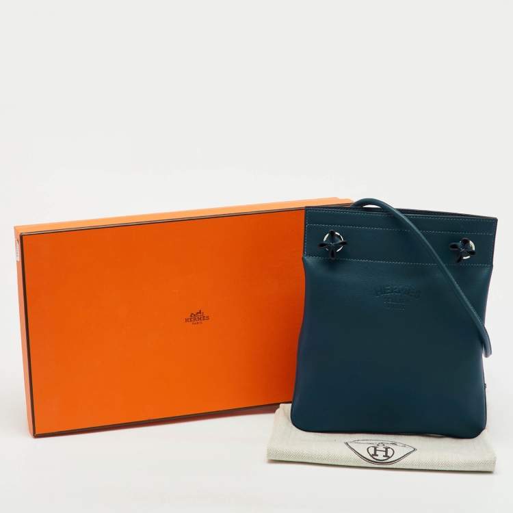 Pre Owned Hermes Bleu Thalassa Swift Leather Mini Aline Bag