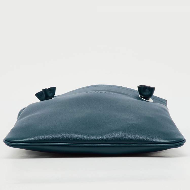 Pre Owned Hermes Bleu Thalassa Swift Leather Mini Aline Bag