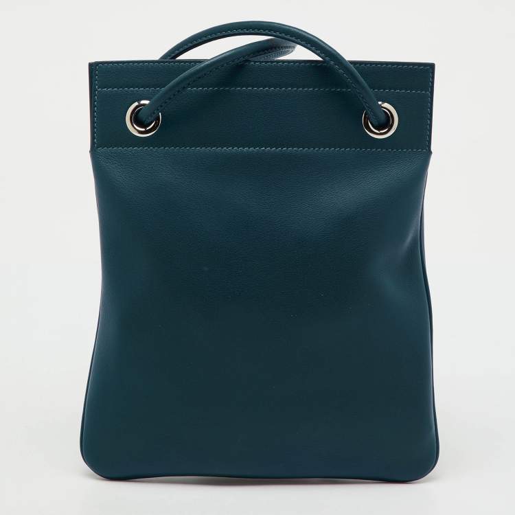 Pre Owned Hermes Bleu Thalassa Swift Leather Mini Aline Bag