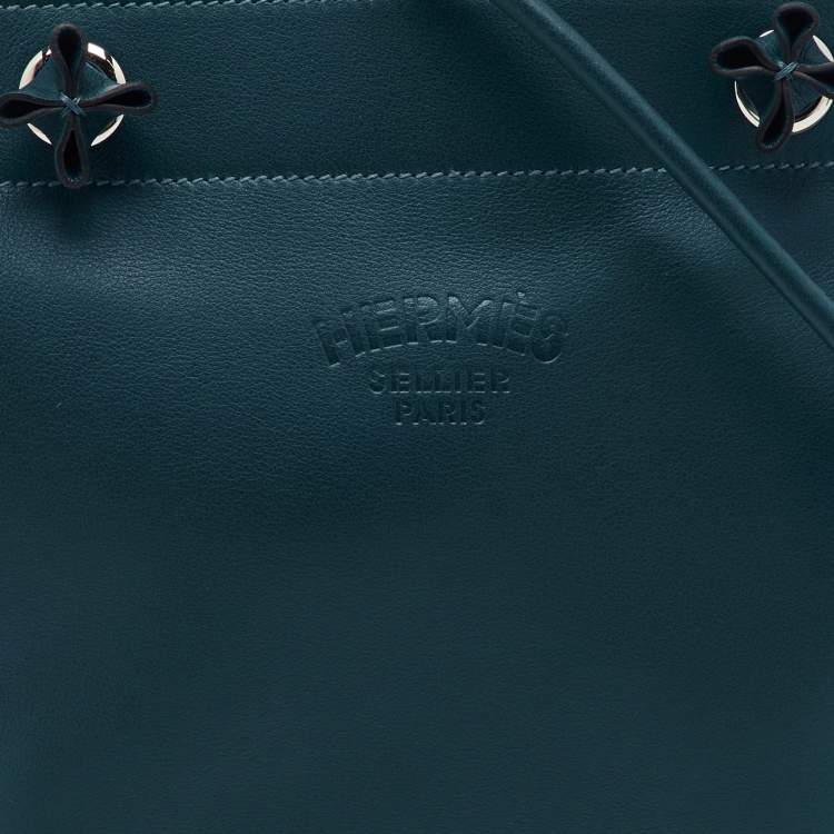 Pre Owned Hermes Bleu Thalassa Swift Leather Mini Aline Bag