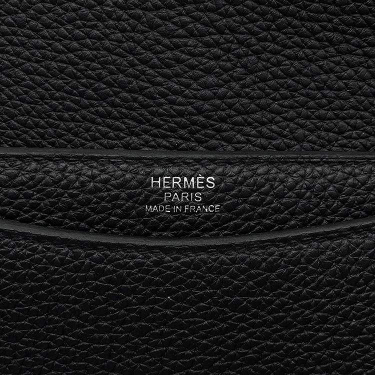 Pre Owned Hermes Steve Light Junior Black Togo Leather Bag