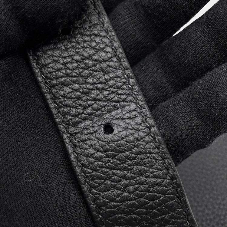 Pre Owned Hermes Steve Light Junior Black Togo Leather Bag