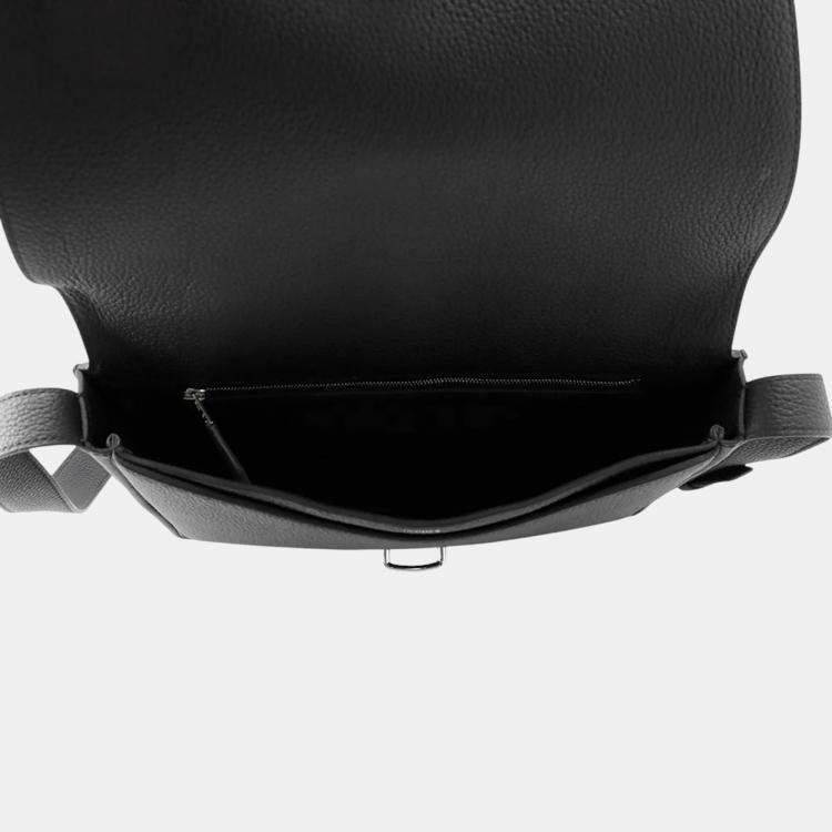 Pre Owned Hermes Steve Light Junior Black Togo Leather Bag