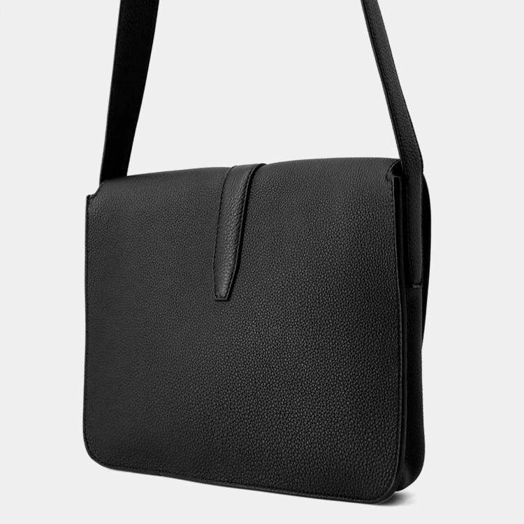 Pre Owned Hermes Steve Light Junior Black Togo Leather Bag