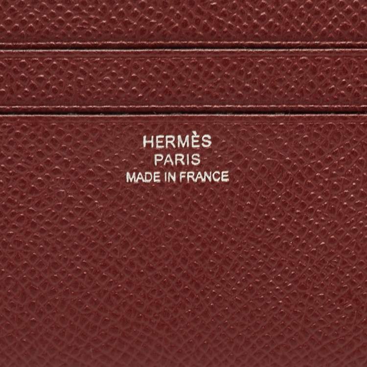 Pre Owned Hermes Sienna Epsom Leather Citizen Twill Card Holder