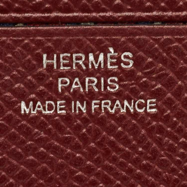 Pre Owned Hermes Sienna Epsom Leather Citizen Twill Card Holder