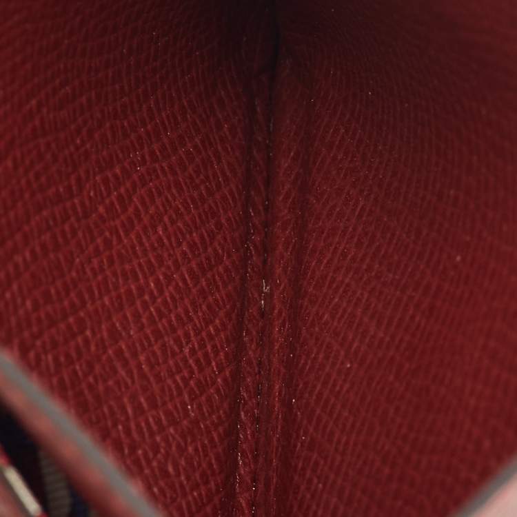 Pre Owned Hermes Sienna Epsom Leather Citizen Twill Card Holder