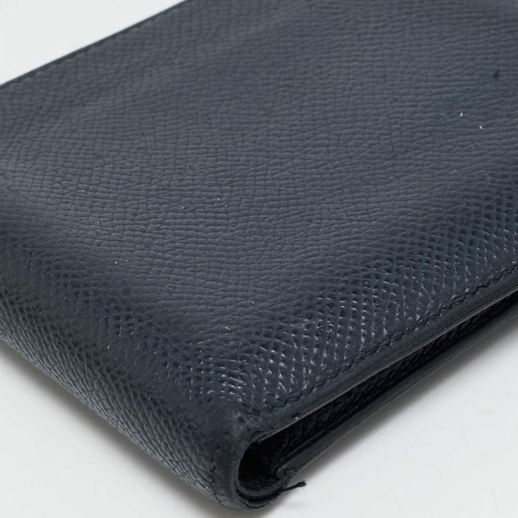 Pre Owned Hermes MC² Copernic Bleu Nuit Epsom Leather Bifold Wallet 