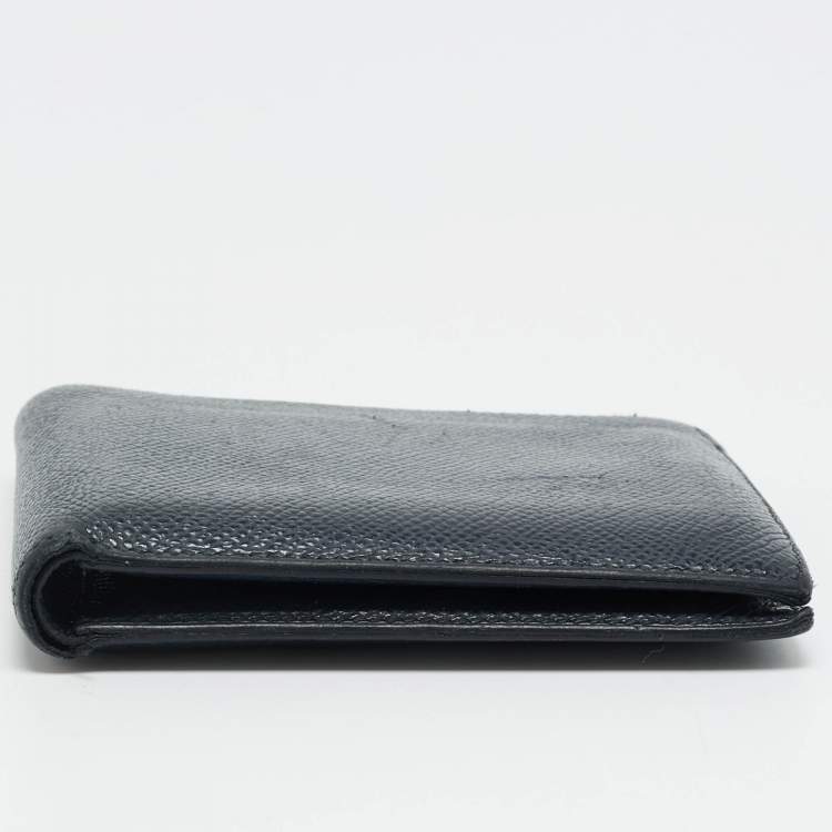 Pre Owned Hermes MC² Copernic Bleu Nuit Epsom Leather Bifold Wallet 