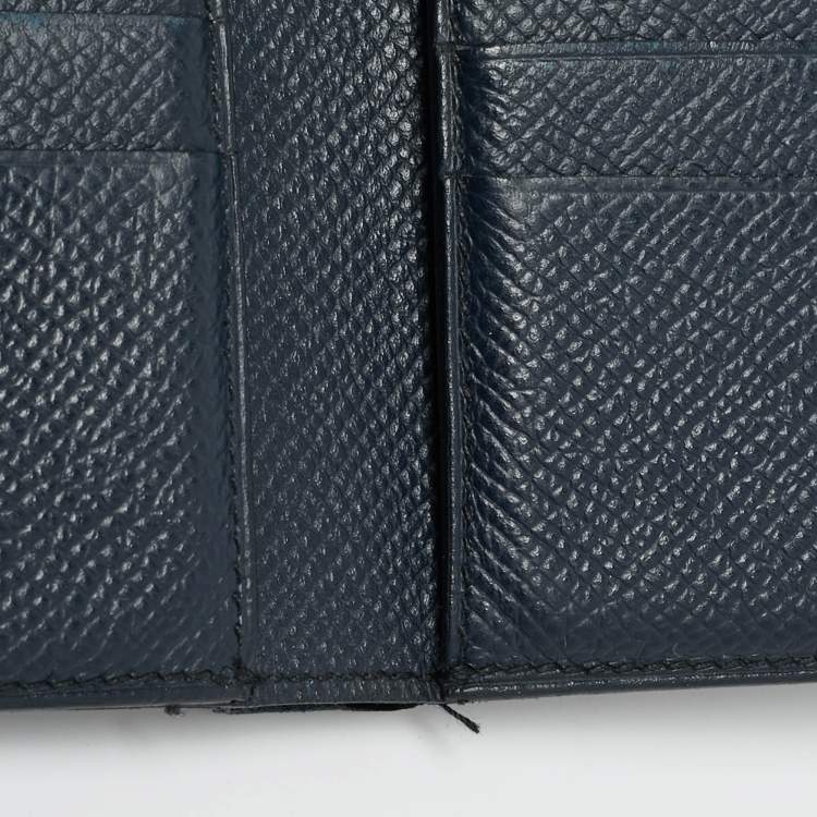 Pre Owned Hermes MC² Copernic Bleu Nuit Epsom Leather Bifold Wallet 