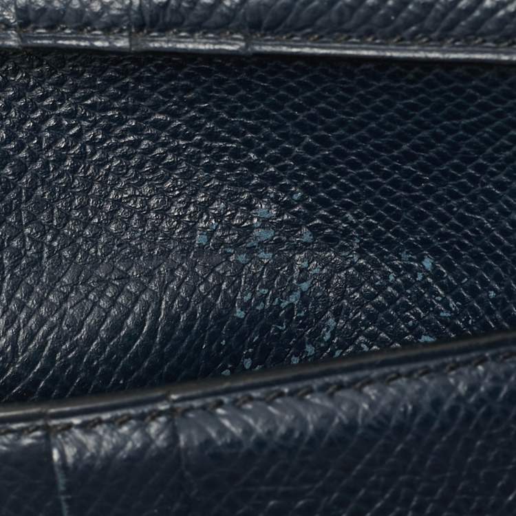 Pre Owned Hermes MC² Copernic Bleu Nuit Epsom Leather Bifold Wallet 