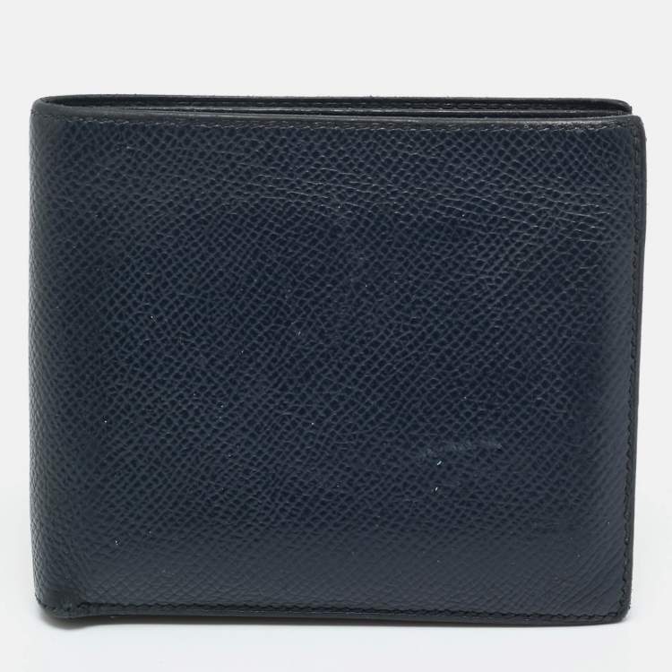 Pre Owned Hermes MC² Copernic Bleu Nuit Epsom Leather Bifold Wallet 