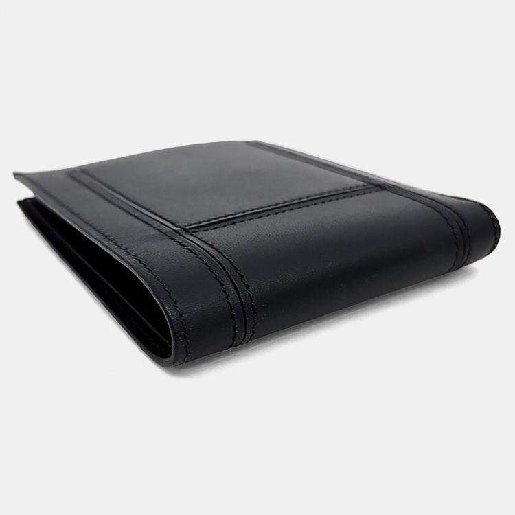 Pre Owned Hermes Black Leather Half Wallet