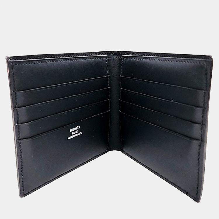 Pre Owned Hermes Black Leather Half Wallet