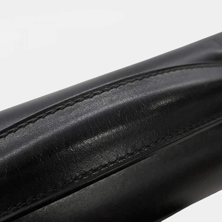 Pre Owned Hermes Sac A Depeches Black Box Calf Leather Size 41