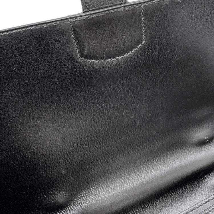 Pre Owned Hermes Sac A Depeches Black Box Calf Leather Size 41