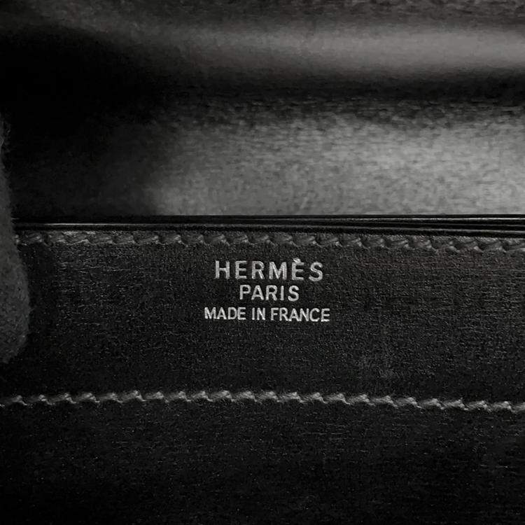 Pre Owned Hermes Sac A Depeches Black Box Calf Leather Size 41