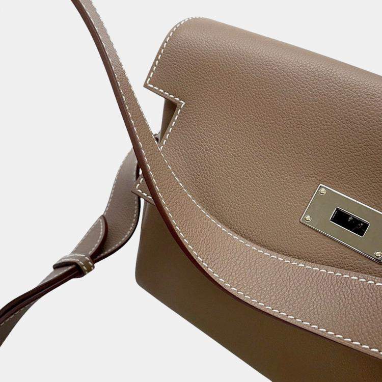 Pre Owned Hermes Kelly Messenger Etoupe Evercolor Size PM