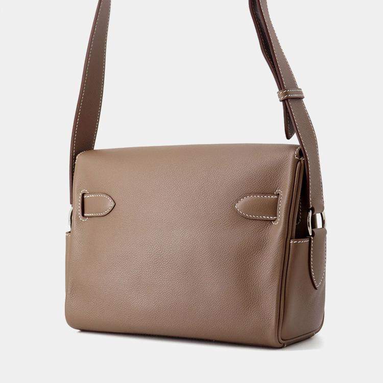 Pre Owned Hermes Kelly Messenger Etoupe Evercolor Size PM