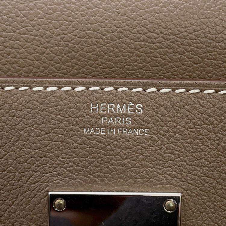 Pre Owned Hermes Kelly Messenger Etoupe Evercolor Size PM