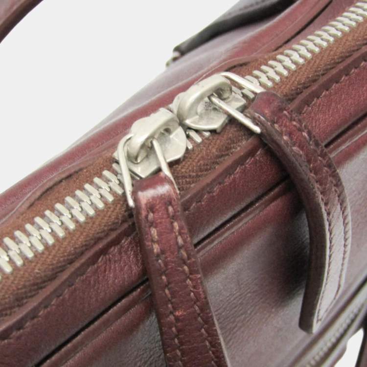 Pre Owned Hermes 2-Way Business Bag Leather Briefcase Shoulder Bag Brown