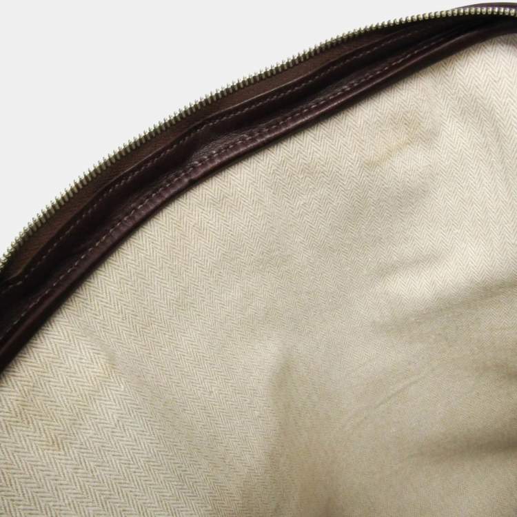 Pre Owned Hermes 2-Way Business Bag Leather Briefcase Shoulder Bag Brown