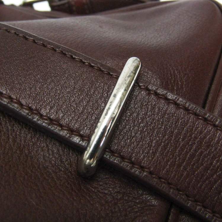 Pre Owned Hermes 2-Way Business Bag Leather Briefcase Shoulder Bag Brown