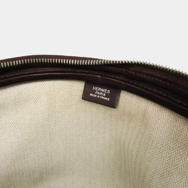 Pre Owned Hermes 2-Way Business Bag Leather Briefcase Shoulder Bag Brown