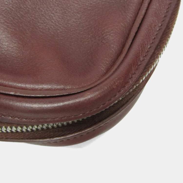 Pre Owned Hermes 2-Way Business Bag Leather Briefcase Shoulder Bag Brown