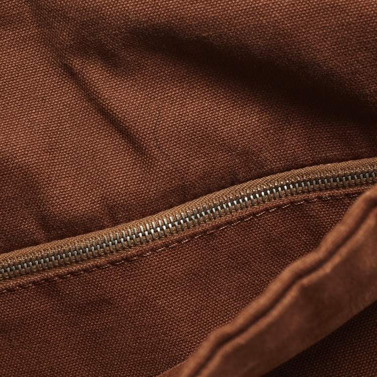 Pre Owned Hermes Fourre Tout Vassus Brown Canvas Messenger Bag