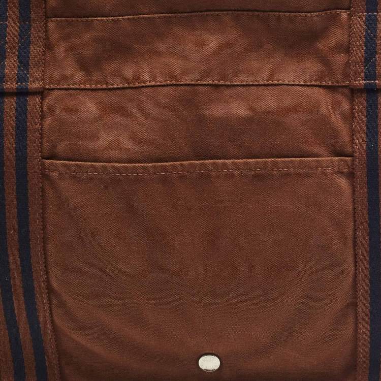 Pre Owned Hermes Fourre Tout Vassus Brown Canvas Messenger Bag