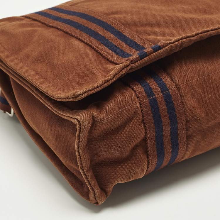 Pre Owned Hermes Fourre Tout Vassus Brown Canvas Messenger Bag