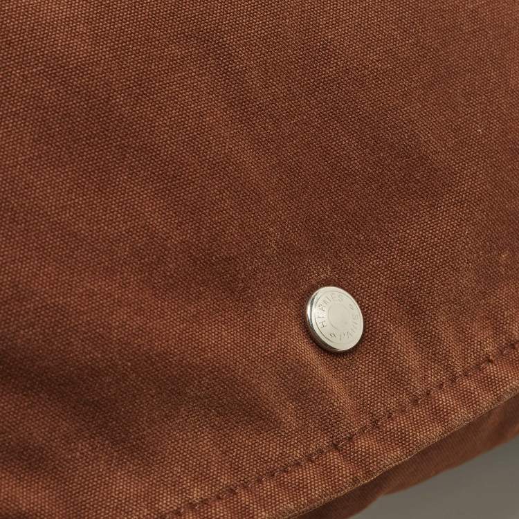 Pre Owned Hermes Fourre Tout Vassus Brown Canvas Messenger Bag