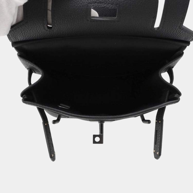 Pre Owned Hermes Kelly Akkad Black Togo Leather Size Pm