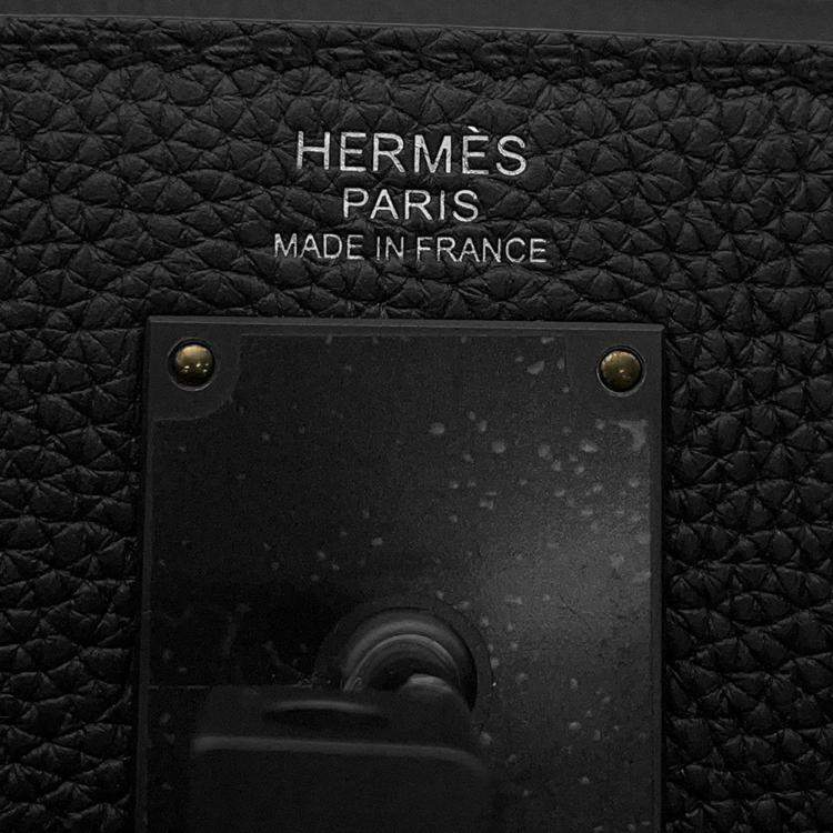 Pre Owned Hermes Kelly Akkad Black Togo Leather Size Pm