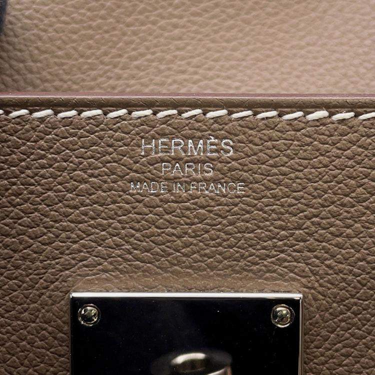 Pre Owned Hermes Kelly Messenger Etoupe Evercolor Size Pm