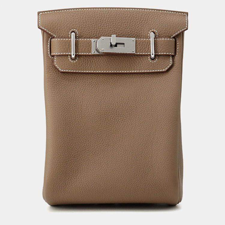 Pre Owned Hermes Kelly Akkad Etoupe Togo Leather Size Pm