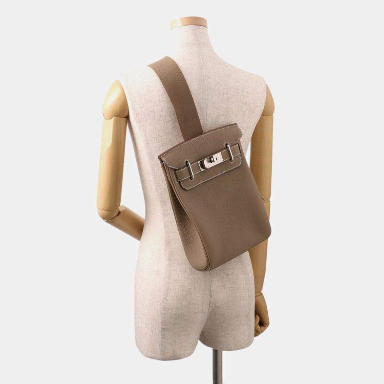 Pre Owned Hermes Kelly Akkad Etoupe Togo Leather Size Pm