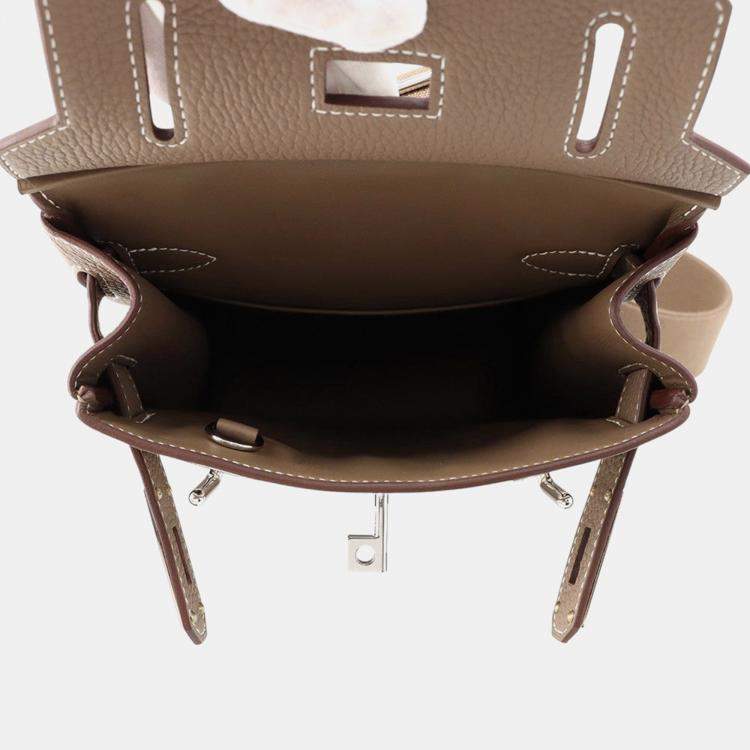 Pre Owned Hermes Kelly Akkad Etoupe Togo Leather Size Pm