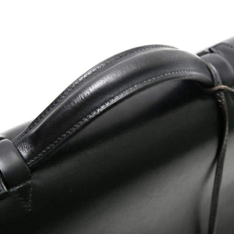 Pre Owned Hermes Black Box Leather Sac a DÃ©peches 41 Bag