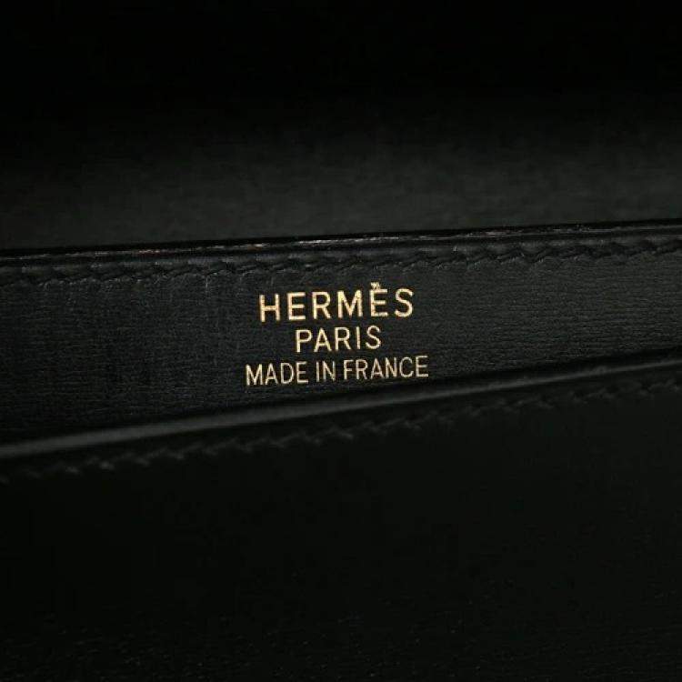 Pre Owned Hermes Black Box Leather Sac a DÃ©peches 41 Bag