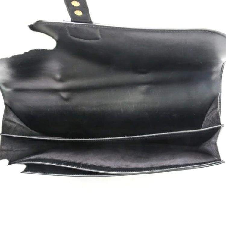 Pre Owned Hermes Black Box Leather Sac a DÃ©peches 41 Bag