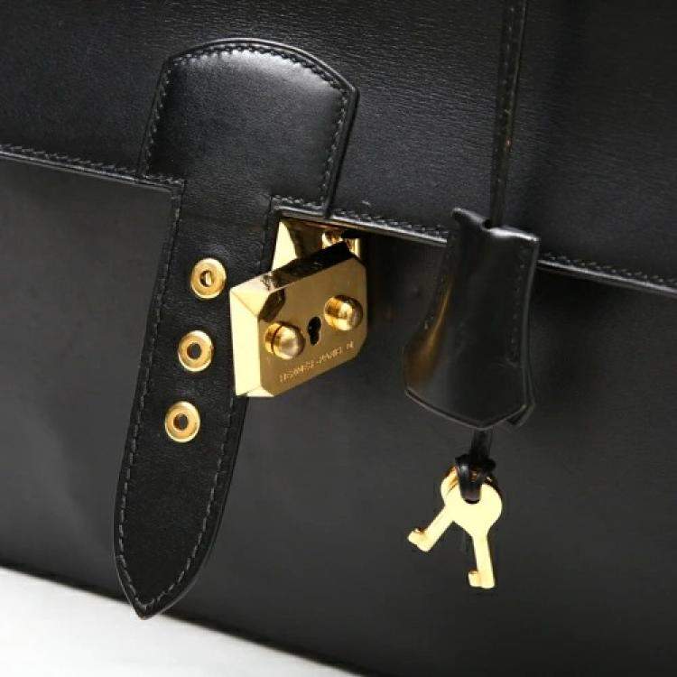 Pre Owned Hermes Black Box Leather Sac a DÃ©peches 41 Bag
