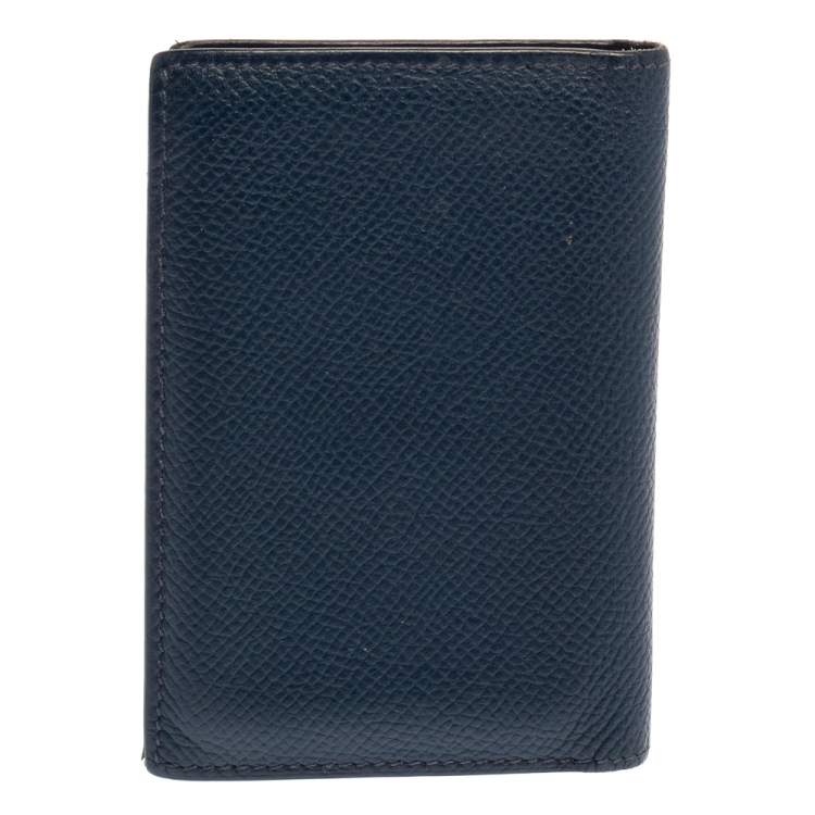 Pre Owned Hermes Blue De Malte Euclide Epsom MC2 Card Holder