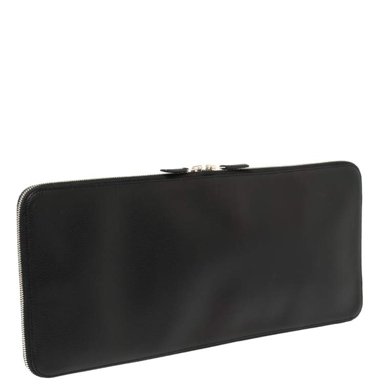 Pre Owned Hermes Black Vache Liegee Leather Travel Tie Case